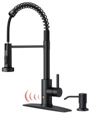 Touchless Kitchen Faucet with Soap Dispenser, Matte Black