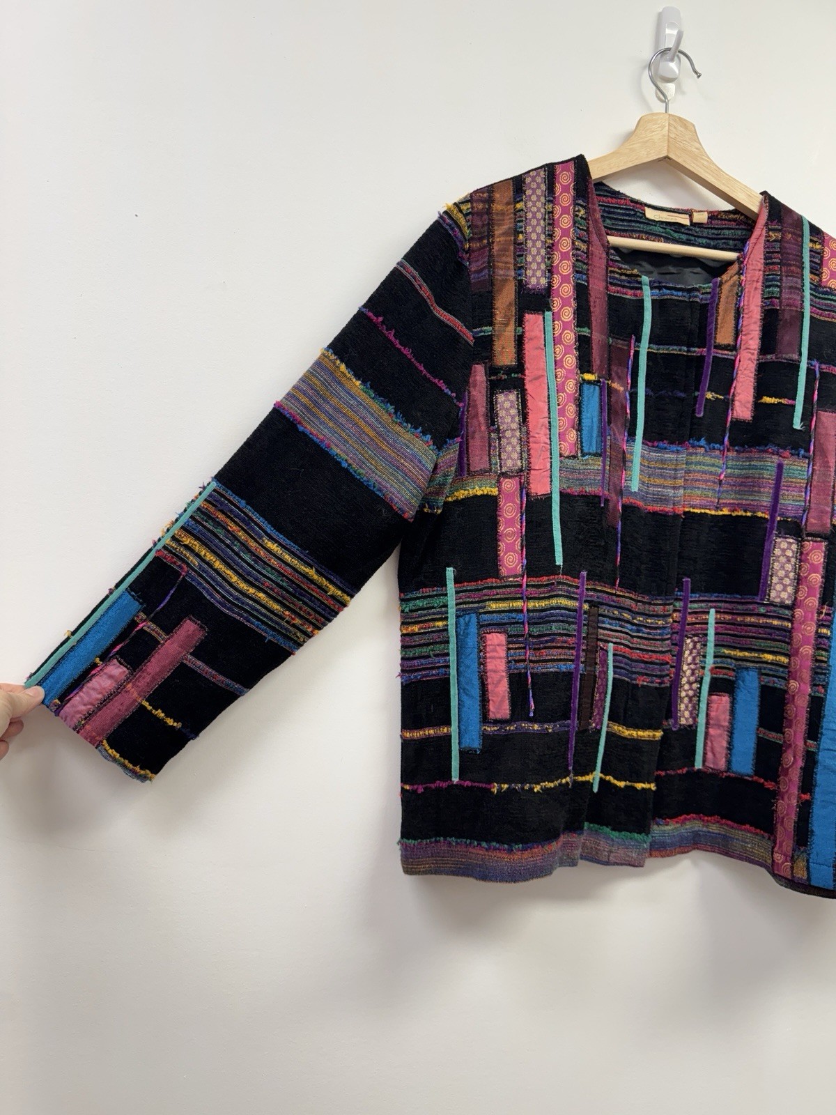 Choices Patchwork Artsy Button Front Blazer Jacke… - image 3