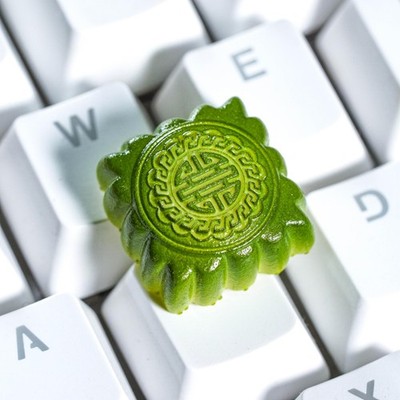 Mid-Autumn Festival Green Mooncake Artisan Keycap R1 SA Profile Custom Cute K...