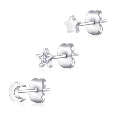 S'AGAPO' CLICK 316L Steel and SCK160 Crystals Earrings