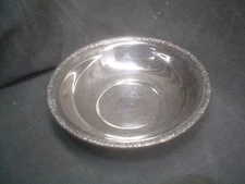 Antique GORHAM Silver-plate 10 in Bowl with Floral Repousse Rim