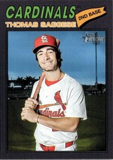 2026 Topps Heritage Dark Gray Border Thomas Saggese St. Louis Cardinals #230