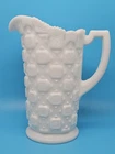 Vintage 1950's Westmoreland Milk Glass 7 1/2" Pitcher Old Quilt Pattern EUC