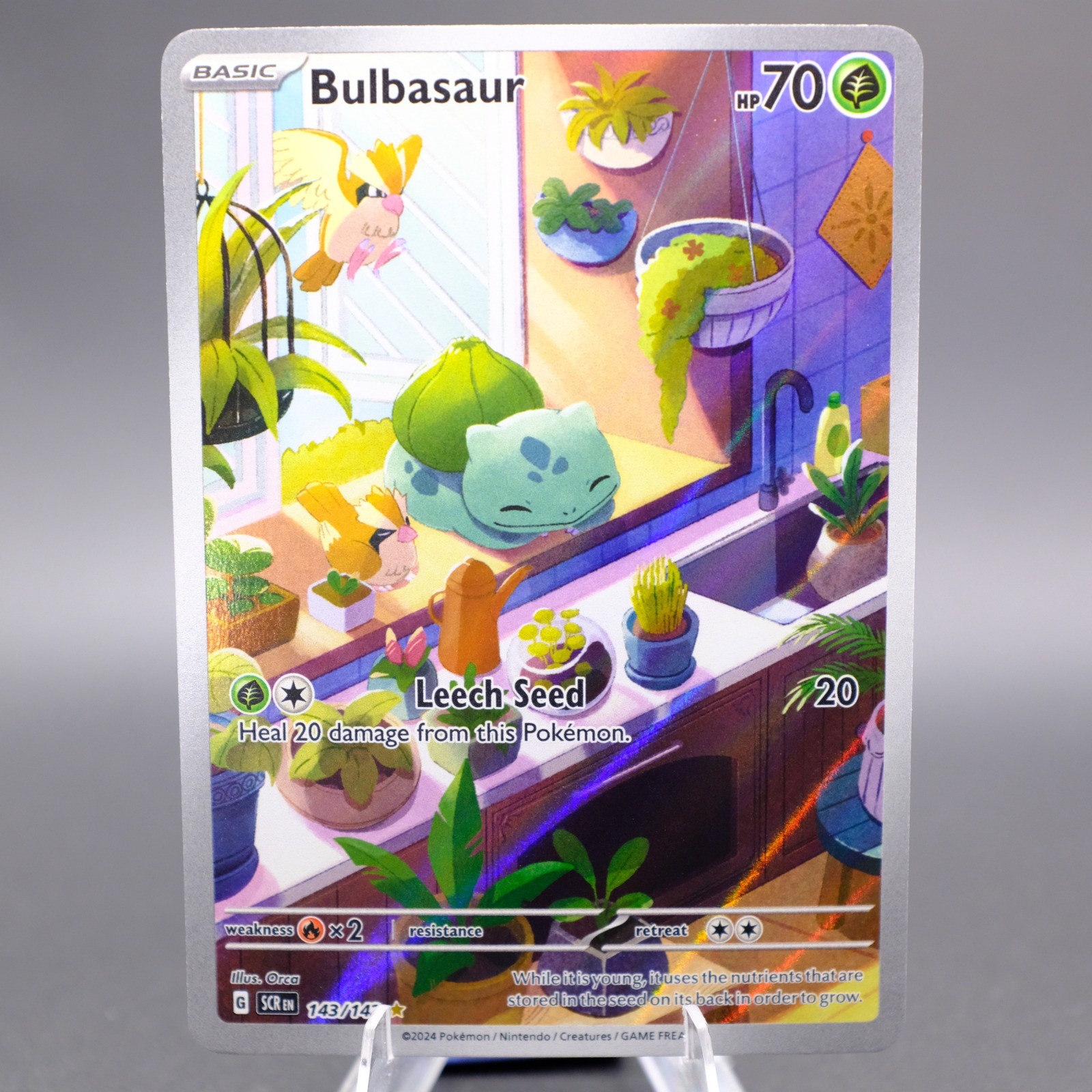 Bulbasaur 143/142 Illustration Rare SV07: Stellar Crown Pokemon TCG NM