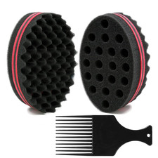 Big Holes Barber Hair Brush Sponge Dreads Locking Twist Afro Curl Coil Wave Hair