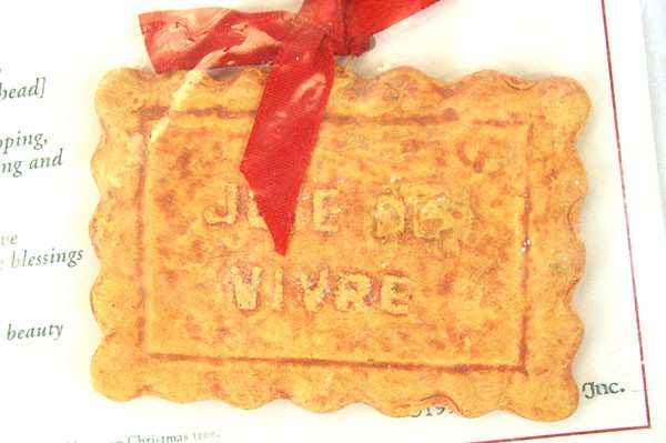 1997 Joie De Vivre Cookie Ornament & Recipe for Relaxing Holiday - Roman