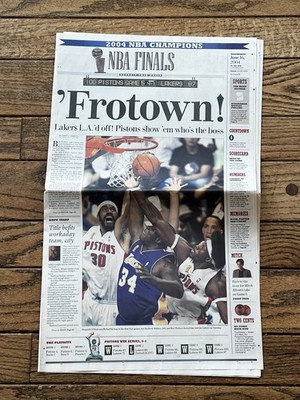 2004 Detroit Pistons  Frotown!  Rasheed Wallace Detroit Free Press Section Only