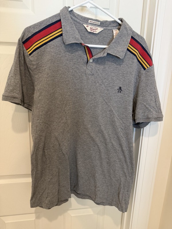 Original Penguin Mens Polo Shirt XL Short Sleeve Polo Heritage Slim Fit