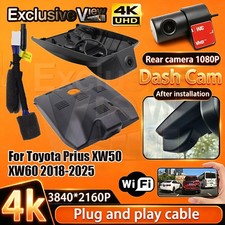 Plug and Play 4K Wifi DVR Dash Cam Camera For Toyota Prius XW50 XW60 2018-2026