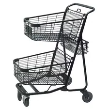 R.W. Rogers Co Rwr-Ver-5050Bk Two Tier Shopping Cart, 29 In. L, 300 Lb.