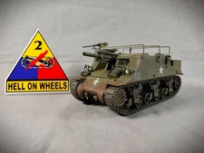 Built 1/35 US Army WW2 M7 Preist 105mm SPG / loaded.