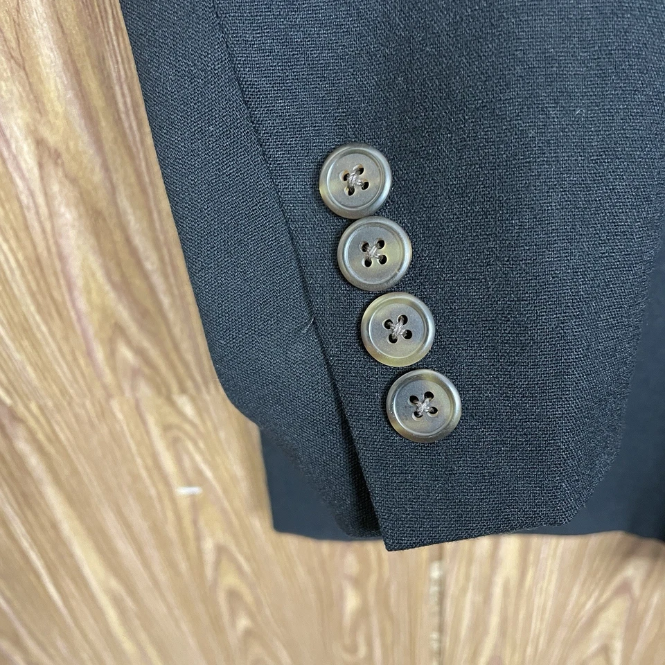 Chaqueta Blazer Hart Schaffner Marx Para Hombre 42L Negra Lana Doble Pecho Pico EE. UU. Foto 4 de 4