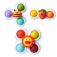3PCS Pop Suction Cup Spinner Toys for 1 Year Old Boy Girl Novelty Carrot