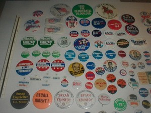 Vtg Political Pin Back Button Lot President Kennedy Nixon Bush Regan Carter Ford