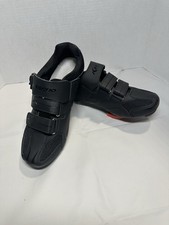 Kescoo Black Cycling Shoes w/ Installed Delta Red Cleats Size EU 40 Men 7 Wmn 9