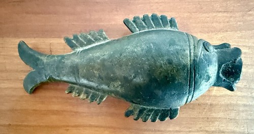 Antique Chinese Tang Sancai Bronze Koi Fish Grouping Set Of 3 Statue Figure 1880 - Picture 10 of 15