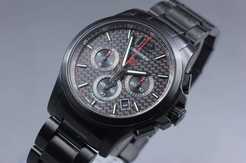 [ w/Box Paper ] LONGINES Conquest V.H.P L3.717.2  Black Chronograph Quartz Watch