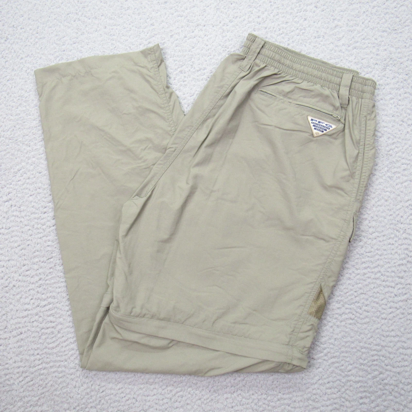 Columbia Men's XL 33x34 Convertible Pants Green PFG Fishing UPF 30+