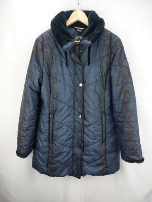 Green Goose Damen Warmer Steppjacke Schlangenmuster Kunstfell Gr. 42