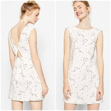 Zara Constellation Print Mini Dress – Open Back Celestial Chic Casual Small