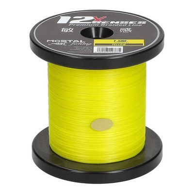 Mostal 12X Braid Senses 1500m 0,16mm / 12,6kg Premium Braid Gelb Geflochtene Sch