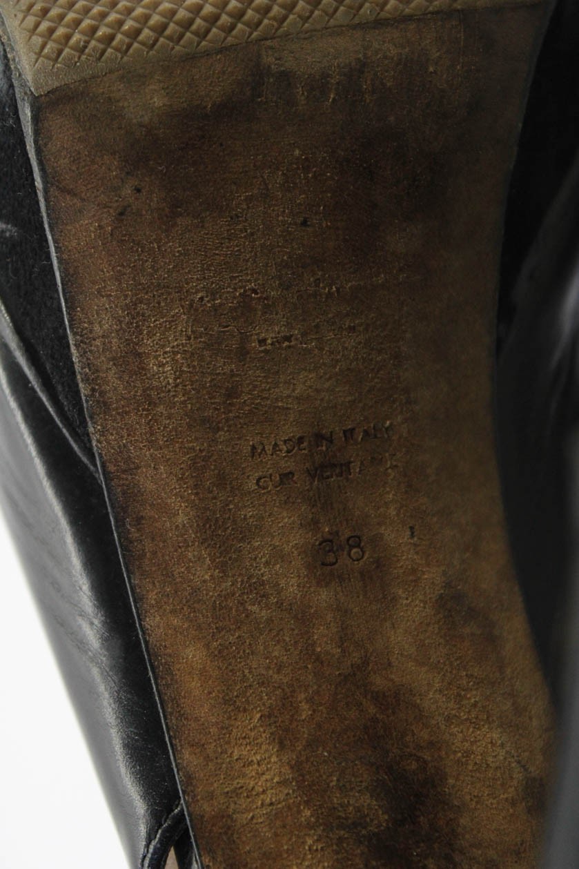 SAINT LAURENT Yves Saint Lauren donna pelle plateau punta aperta tacco a spillo nero taglia 8