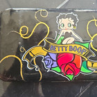Betty Boop Black Faux Leather Wallet with Card Slots Zip Coin Pocket