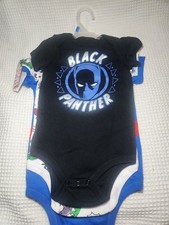 Marvel Black Panther Black & Blue Baby One-Pi...