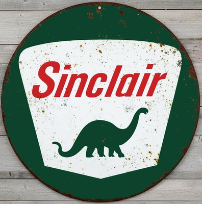#ad Sinclair Gasoline 12quot; Diameter Vintage Novelty Metal Sign Made In USA New $19.95