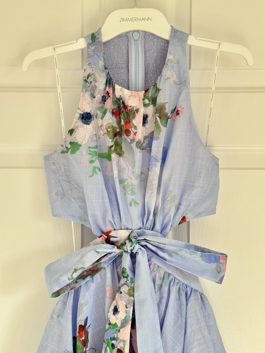 zimmermann everley draped bow midi dress Buy Zimmermann Blue Everley Draped Bow Midi Dress in Cotton For Women Online