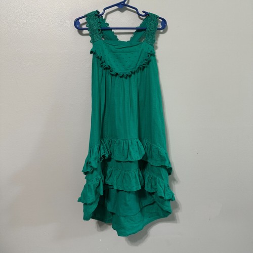 Matilda Jane Girls Size 4 Seriously Sweet High Low Sleeveless Green Dress