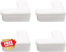 4-Pack White Corner and Edge Protectors - Self-Adhesive Bumpers for Furniture...