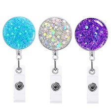 3 Pack Retractable Badge Holder, Lightweight Plastic Badge Reel with Alligato...