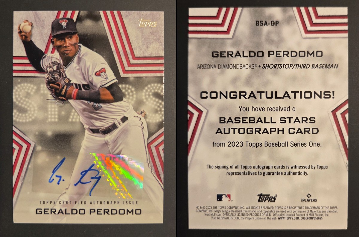 Geraldo Perdomo 2023 Topps Series 1 #BSA-GP Baseball Stars Auto