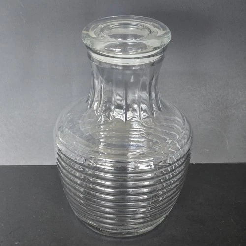 Vintage MCM Anchor Hocking Glass Beehive Water Juice Tea Pitcher Carafe Jug Lid