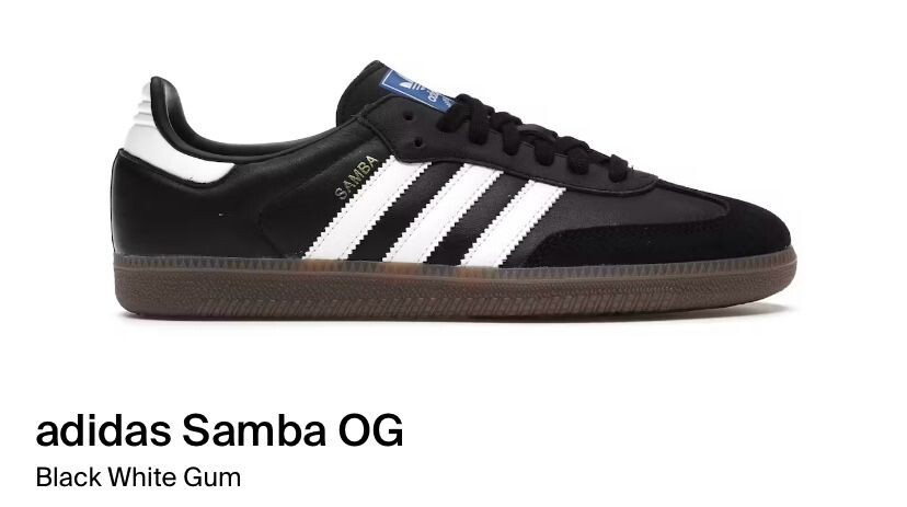 Adidas Samba OG 'Black White Gum' - (8M - 13M) | eBay
