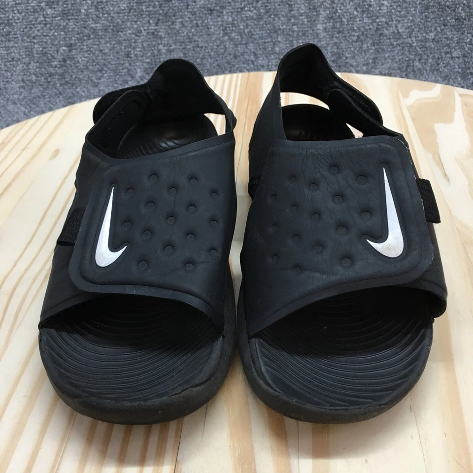 Nike Sandals Youth 3 Boys Sunray Adjust 5 V2 Backstrap Flats Black Fabric Casual - Image 4 of 4