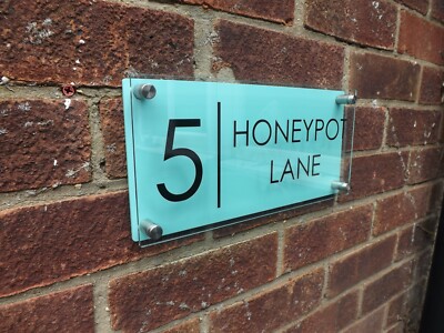 Contemporary Mint Green House Sign / Plaque / Door / Number / Acrylic Wall Sign