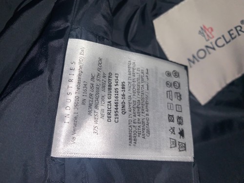 Moncler new AUTHENTIC Girl’s Navy Rain Jacket Hooded Cinch Waist SIZE 8 - Picture 13 of 18