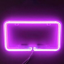 Neon License Frame 12v Led Light Front Rear License Frame Holder Universal Car