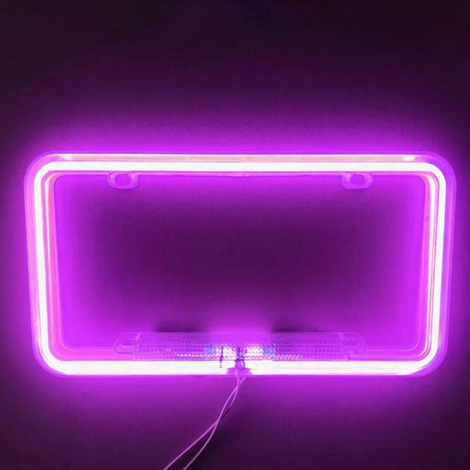 12v-universal-car-neon-license-number-tag-frame-with-led-light-front
