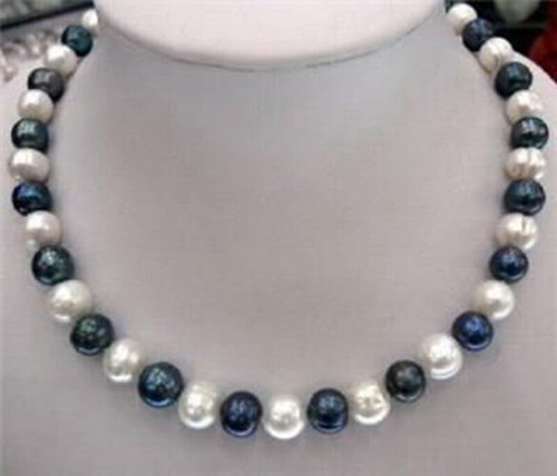 Genuine Natural 8-9mm White Akoya Cultured Pearl Necklace – 18 Inch, Yellow Gold Plated, Handmade, Baroque-618962