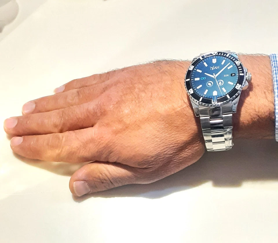 Orologio Smartwatch Uomo Techmade NIAH NH-NEPTUNE-BK Con Cinturino Acciaio - Immagine 4 di 4