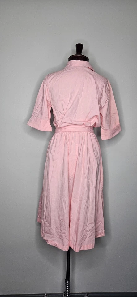 Vestido Camisa Vintage Rosa Claro Village Fair Floral Talla Mediana Foto 3 de 4