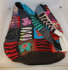 PATCHWORK BOHO HIPPIE CROSSBODY SLING HANDBAG PURSE EUC INDIA MULTICOLOR