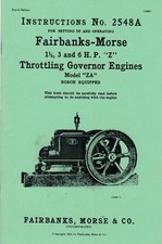 Fairbanks Morse Model ZA 1 1/2 3 6 HP Z Throttle Instruction Book Manual 2548A 