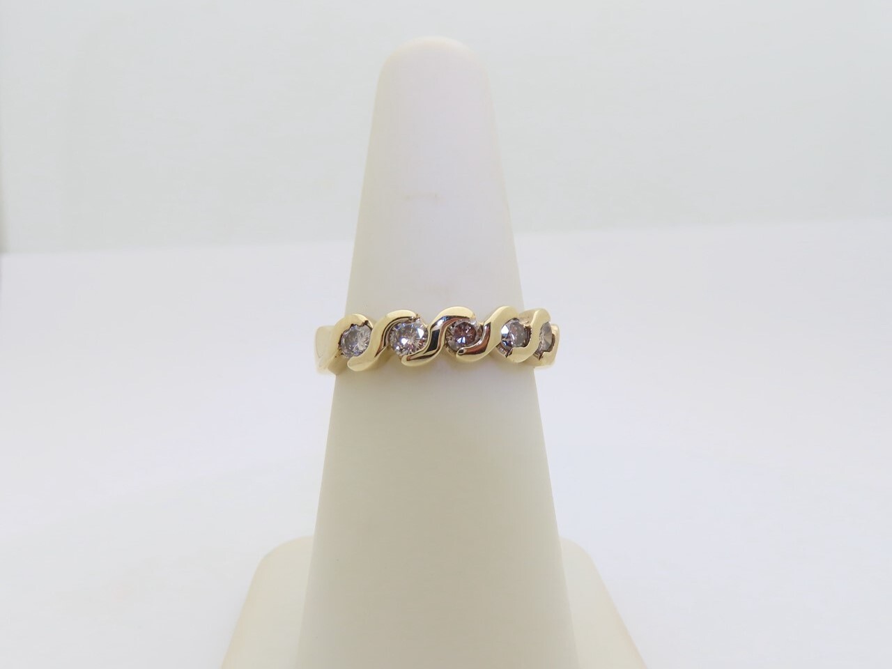 Champagne Diamond Wedding Band Anniversary Gold Natural .50ctw 10k Size 7 R502