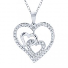 Gorgeous Womens Sterling Silver 0.10 CTW Diamond Size 16 Inch Designer Necklace