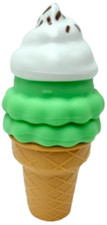 Play Food Double Scoop Mint Chocolate Chunk Cone Whipped Cream Topping Mint