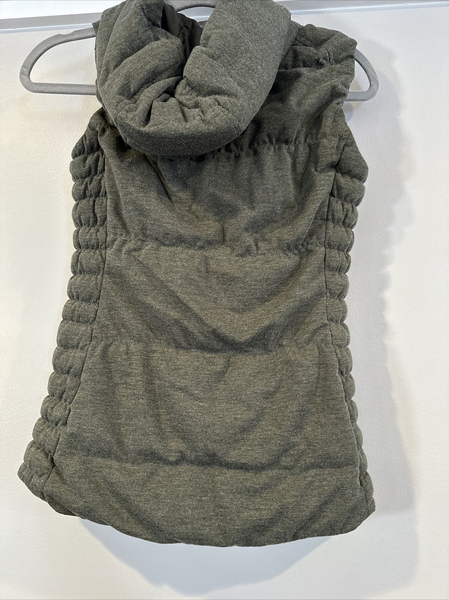 Athleta Knit Hooded Down Puffer Vest Women's XXS Asymmetrical Zip